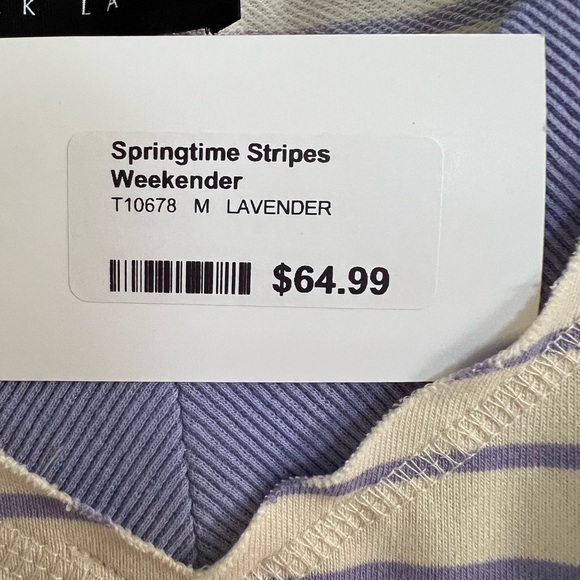 White Birch Black Label Springtime Stripes Weekender V-Neck Pullover, NWT, M - Picture 6 of 16